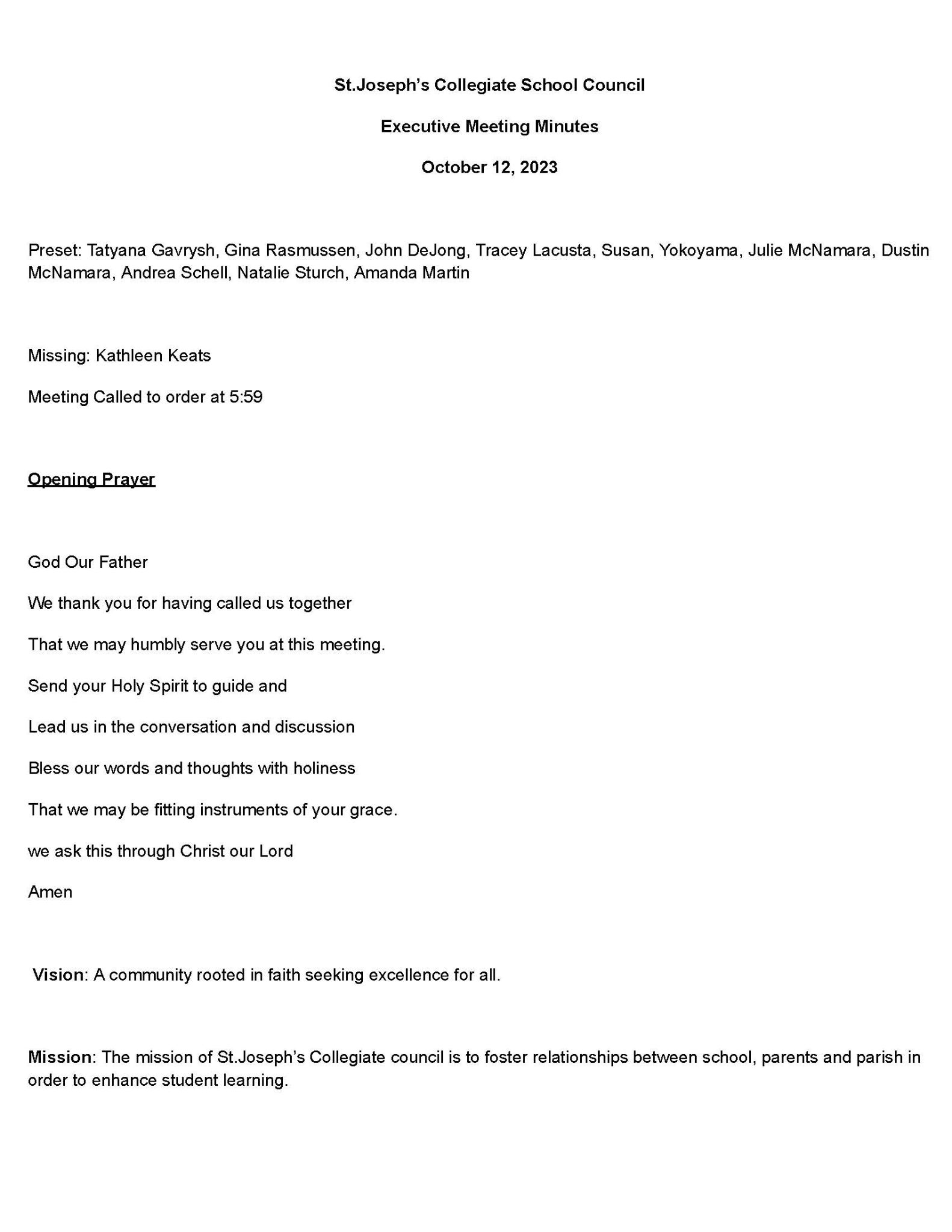 October 2023 Meeting Minutes Page 1